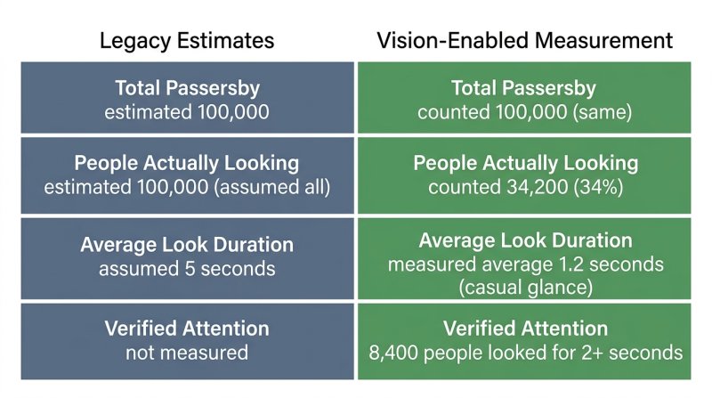 Comparison of legacy OOH measurement estimates versus computer vision measurement reality