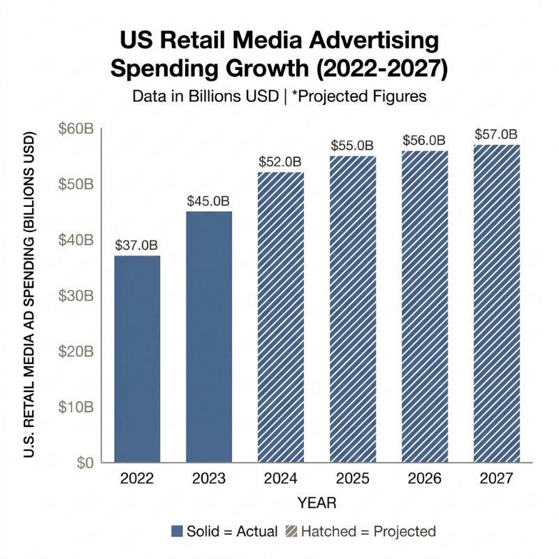US Retail Media Ad Spending Growth 2022-2027
